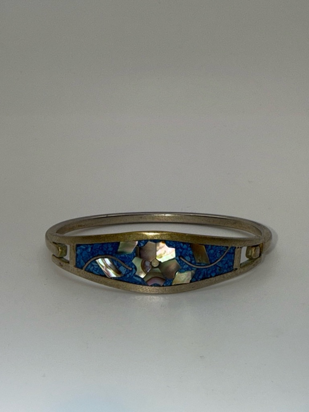 Vintage Alpaca Hinge Bracelet